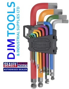 Sealey Premier Hex Key Set Jumbo Colour-Coded Anti-Slip Ball-End 13pc - Picture 1 of 9