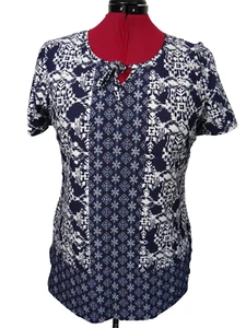 Otto wunderschöne T-Shirt Bluse Gr.46 Blau-Weiß neuwertig - Bild 1 von 3