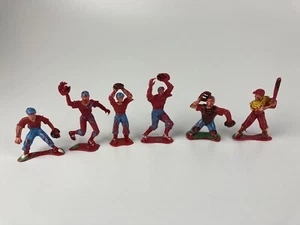 Set of 6 Vintage Plastic Mini Baseball Players made in Hong Kong - Picture 1 of 9