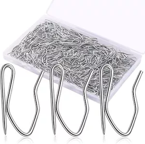 Metal Curtain Hooks, 200Pcs Drapery Pins Stainless Steel Pin-On Hooks for Window - Picture 1 of 3