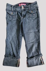 * GLO Cuffed Capri Length Stretch Denim Jeans Girls Size 12 - Picture 1 of 5