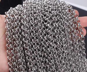 2.5mm-6mm Silver Rolo Chain Jewelry Finding Stainless Steel DIY Marking Chain  