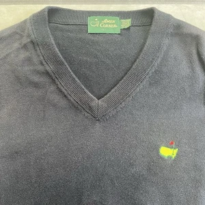 Suéter de Golf Amen Corner Masters Hombres L Negro Cuello en V Chaleco Colección Exclusiva - Imagen 1 de 5