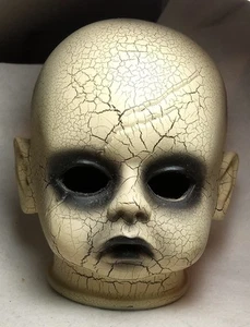 Halloween Creepy Baby Face Crackle Plastic Surface Eyeless Spooky Decor Prop - Picture 1 of 16
