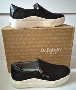 Dr. Scholls schwarz weiß Canvas Plateau Sneaker Damengröße 9 M neu mit Karton Auszeit - Bild 1 von 7