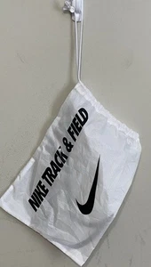 Nike Track & Field Drawstring Bag White Black Logo Lightweight Gym Sack - Picture 1 of 12