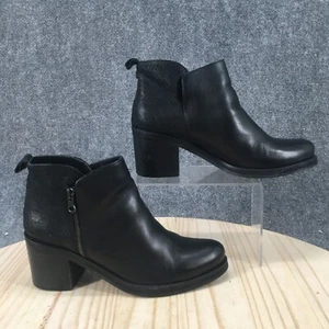 Chikato Boots Womens 39 Ankle Bootie Black Side Zip Casual Comfort Block Heels - Picture 1 of 16