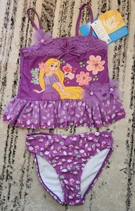 Disney Store Rapunzel 2 Piece Swim Suit Kids Size 7/8 Small Nwt Princess - Picture 1 of 2