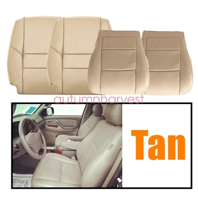 Cubierta de asiento de cuero tostado para conductor y pasajero Toyota Tundra Sequoia 2000-2004 Foto 1 de 4