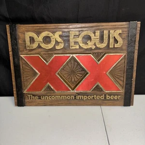 Vintage Dos Equis XX Plastic Beer Bar Sign Plaque "The Uncommon Imported Beer" - Picture 1 of 3