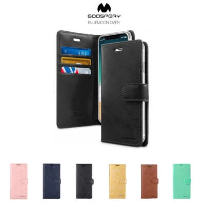 Mercury Goospery Blue Moon Wallet Case with Card Slots for iPhone 16 - Image 1 of 4