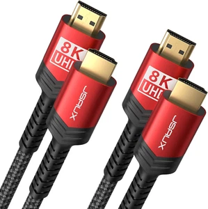 Cable HDMI 10K 8K 2.1 Paquete de 2 6 pies, JSAUX 48Gbps Ultra Alta Velocidad HDMI Cable Trenzado - Imagen 1 de 12
