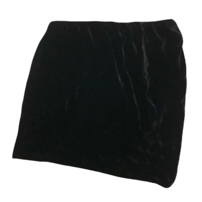Theory Women’s Size Small Hailey W Skirt Black Velvet Asymmetrical Hem Pull On  - Image 1 of 4