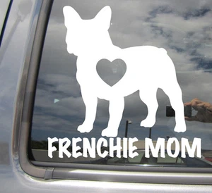 Frenchie Mom Love Heart - French Bulldog - Car Vinyl Die-Cut Decal Sticker 01005 - Picture 1 of 2