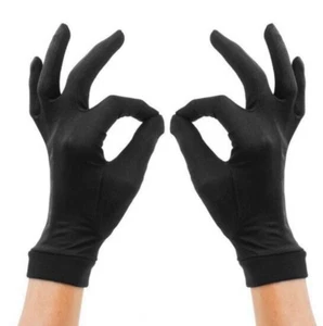 Pure Silk Black Liner Inner Thin Gloves Thermals Ski BikeMotorcycle Soft Sport - Picture 1 of 9