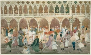 Prendergast - Sunlight on the Piazzetta Giclee Fine Art Print on Canvas Wall 36" - Picture 1 of 1