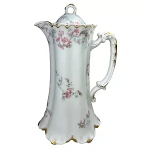 Haviland & Co. LIMOGES Rosa Blu Orchidea Cioccolato Caffettiera Teiera Made France - Foto 1 di 19