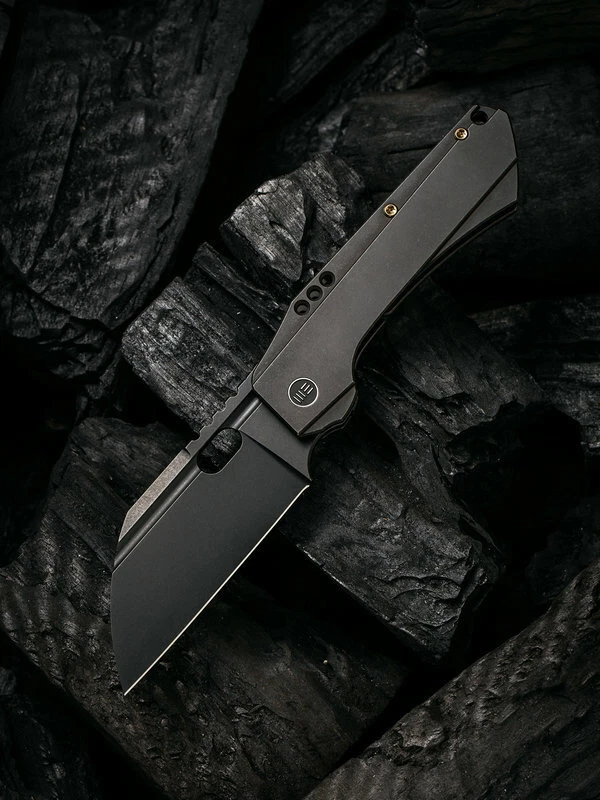 WE Roxi 3 Front Flipper S35VN Black Stonewashed Blade Black Titanium 19072-2