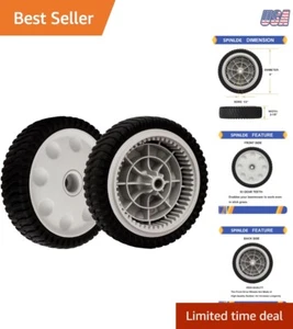 8 Inch Mower Drive Wheels Pack of 2 Durable Replacement for Lawn Care Equipment - Picture 1 of 8
