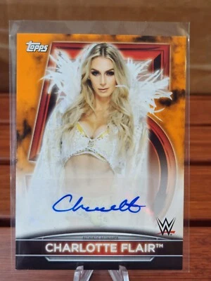 2021 Topps WWE Women’s Division Charlotte Flair - Exclusive SSP Orange Auto /75 - Image 1 of 3