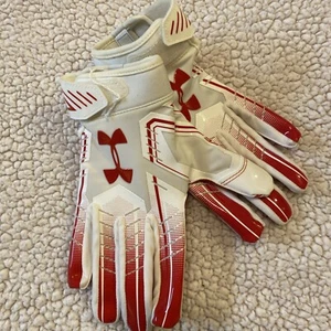 Texas Tech Red Raiders Under Armour Gloves SM - Receiver Men's White/Red New - Picture 1 of 4
