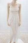 Vintage 1940s 50s Nightgown XS Semi Sheer Creamy White Nylon Lace Trim