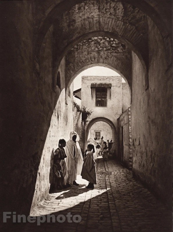 1924 年复古北非突尼斯阿拉伯突尼斯街 LEHNERT & LANDROCK 照片艺术 — 第 1/1 张图片