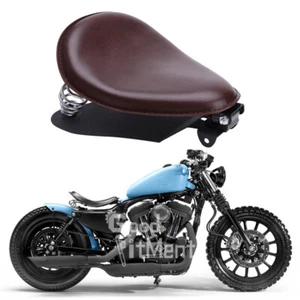 Sedile singolo in pelle marrone per Harley Sportster XL1200R Roadster 2004-2006 - Foto 1 di 14