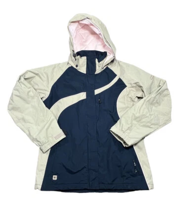 Chaqueta de esquí con capucha convertida para mujer COLUMBIA talla grande azul marino/caqui Foto 1 de 4