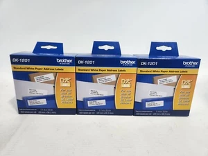 (3 Packs) Brother Label DK-1201 Standard Address Labels 400 Per Roll - Picture 1 of 1