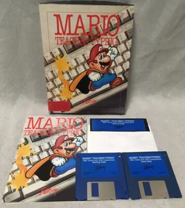 1992 IBM PC “Mario Teaches Typing” - Complete In Box! Manual 3.5” 5.25” Disks! - Picture 1 of 8