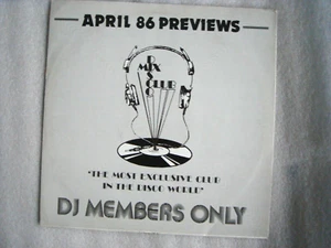 D6-V/A-APRIL 86-PREVIEWS-UK LP-1986-NM-DJ MEMBERS ONLY- FUNK/SOUL/DISCO -VARIOUS - Picture 1 of 4