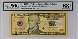 2004A $10 Federal Reserve *STAR* note-fr.2039-F*-(9,600 print run) PMG 68EPQ - Picture 1 of 6