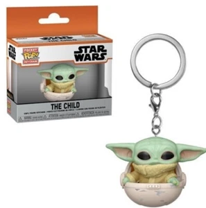 Star Wars Mandalorian Funko POP! Schlüsselanhänger Das Kind in Pod Grogu Baby Yoda - Bild 1 von 5