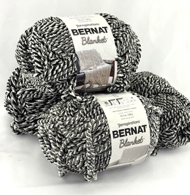 4 skeins Bernat Blanket Yarn INKWELL Chenille Polyester Super Bulky - Image 1 of 4