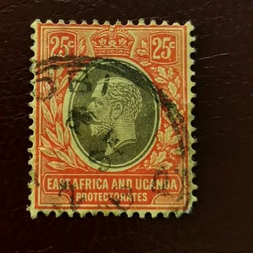 Uganda: 1912 Rey Jorge V, 25 C. (Sello Coleccionable). Foto 1 de 1