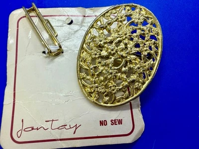 Victorian Style See-Trough Flower Floral Theme Vintage Jantay Belt Buckle - Image 1 of 4