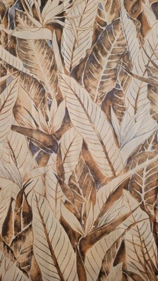 Alexander Henry Fabric Tahitian Isle Leave Brown  1 YARD - Image 1 of 4