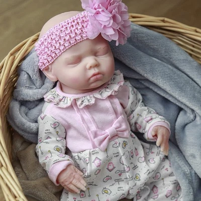 TOUCH BABY 16" Waterproof Reborn Newborn Dolls Realistic Baby Girl Doll Full Body Silicone