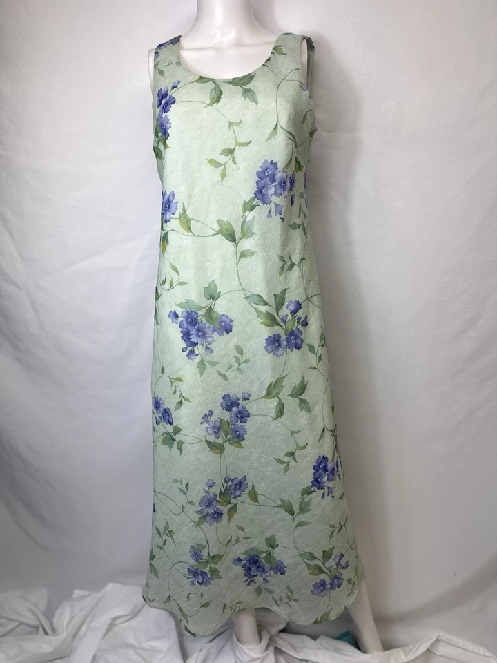 DE COLECCIÓN KARIN STEVENS TALLA 8 CONJUNTO DE VESTIDO DE 2 PIEZAS Verde con Conjunto de Vestido y Blusa Floral Foto 1 de 4