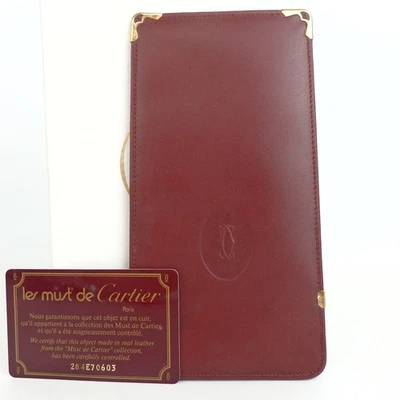 Подлинный чехол для очков Cartier Must Line из красной кожи [б/у] 41914 - Изображение 1 из 4