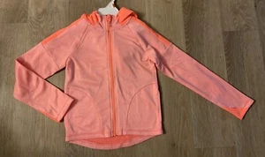 Champion Girl’s Size 6/6X Neon Orange Striped Zip Front Hooded Casual Jacket - Picture 1 of 7