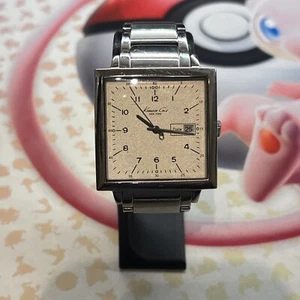 Kenneth Cole KC3871 Men's Square Shape Silver Dress Watch 7” Band New Battery - Picture 1 of 8