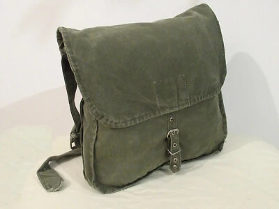 Soviet Era 50s Bulgarian Army breadbag Satchel shoulder bag military green cs F - Image 1 of 4