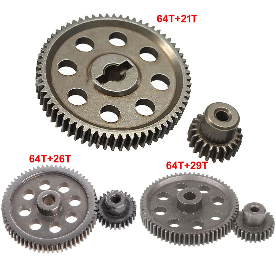 64T Metal Differential Gear 29T/26T/21T Motor Gear Set for HSP 1/10 RC Car Truck - Image 1 of 4
