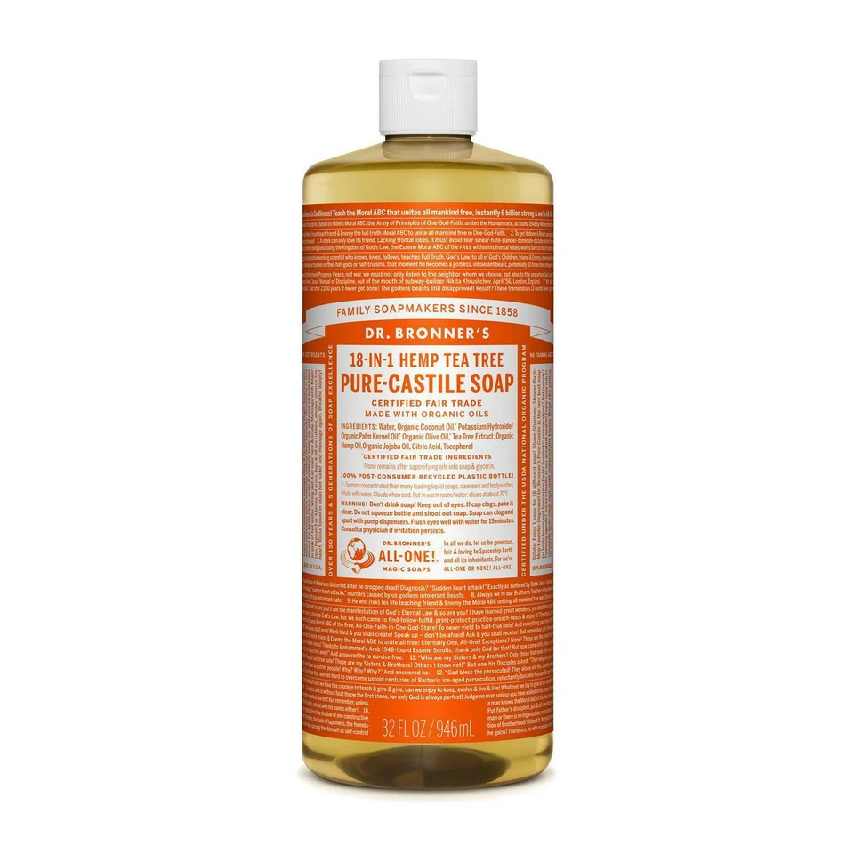 Dr. Bronner's Fair Trade & Organic Castile Liquid Soap - (Tea Tree