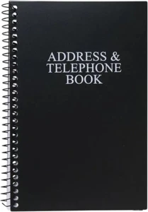 Spiral Bound Address & Telephone Book Plastic Cover Name Email Number Organizer - Picture 1 of 8