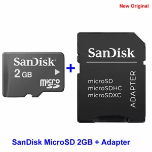 Tarjeta de memoria 100% genuina SanDisk MicroSD 2 GB + adaptador / adaptador MicroSD SD SDHC - Imagen 1 de 3
