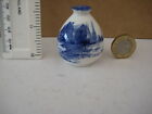 Rare Vintage Royal Doulton Miniature Blue And White Norfolk Vase