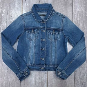Chaqueta vaquera Prana para mujer talla XS azul Dree botón recortado desgastado - Imagen 1 de 5